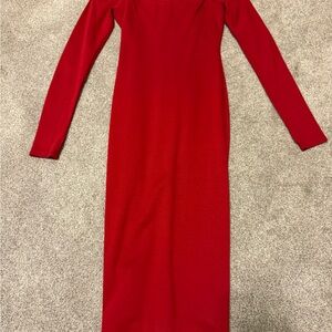 Alice + Olivia Vibrant Red Long Sleeve Dress